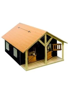 Kids Globe Pferdestall Holz Braun Mit 2 Boxen Und Lagerung 610167