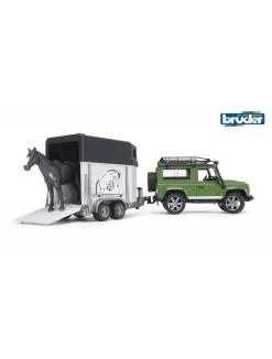 Bruder Landrover Defender Met Paardentrailer 02592