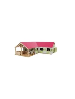 Kids Globe Pferdestall Mit 3 Boxen Und Abstellraum 1:24 Pink 610210