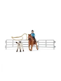 Schleich Farm World Team Roping Mit Cowgirl 42577