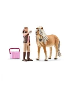 Schleich Horse Club Pferdepflegerin Mit Island Pony Stute 41431