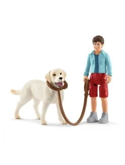 Schleich Farmworld 42478 Spaziergang Mit Labrador Retriever