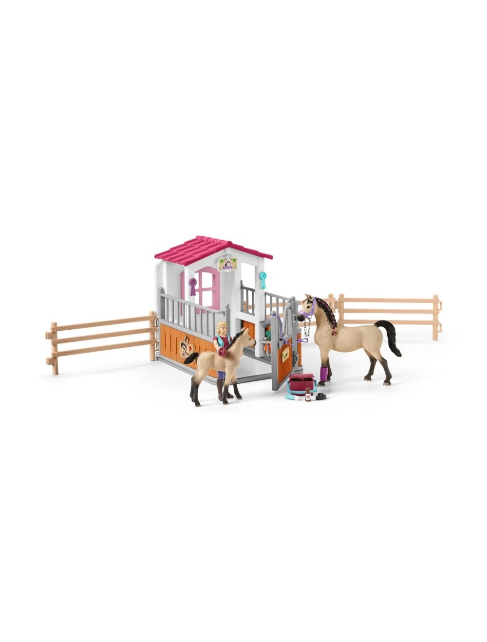Schleich 42369 Pferdebox Mit Arabischen Pferde Und Pflegerin